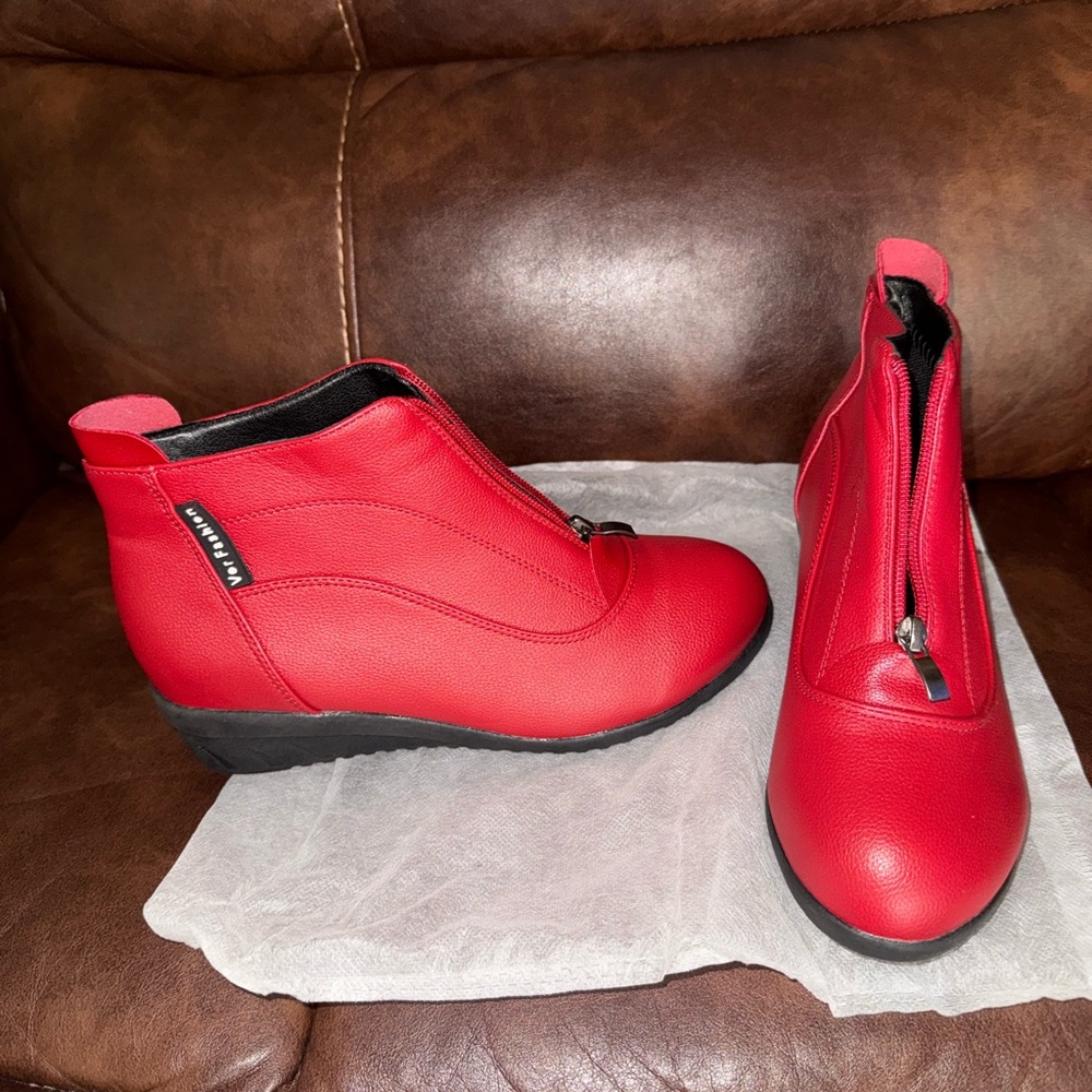 Red Ankle Boots